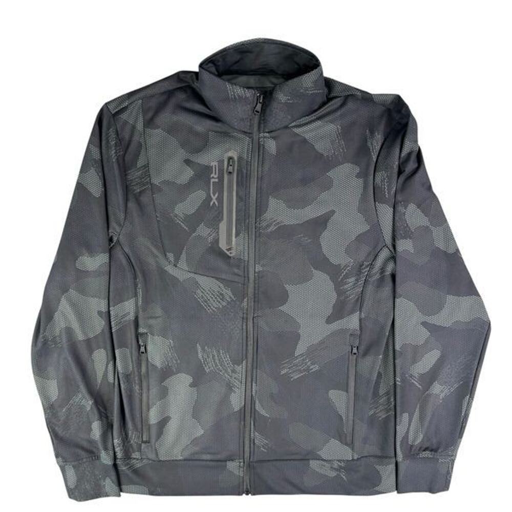 RLX Ralph Lauren Performance Jacket Mens Small Black Camo Golf Full Zip NEW
